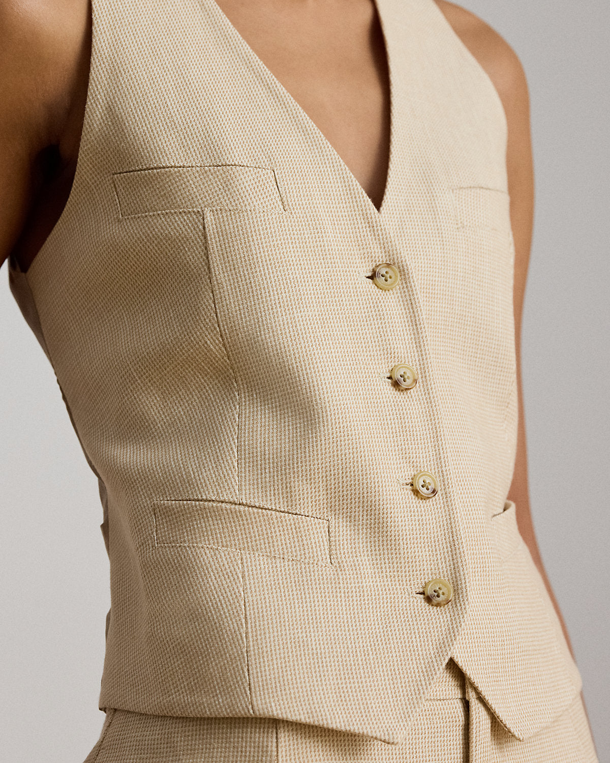 Linen-Cotton Tweed Vest