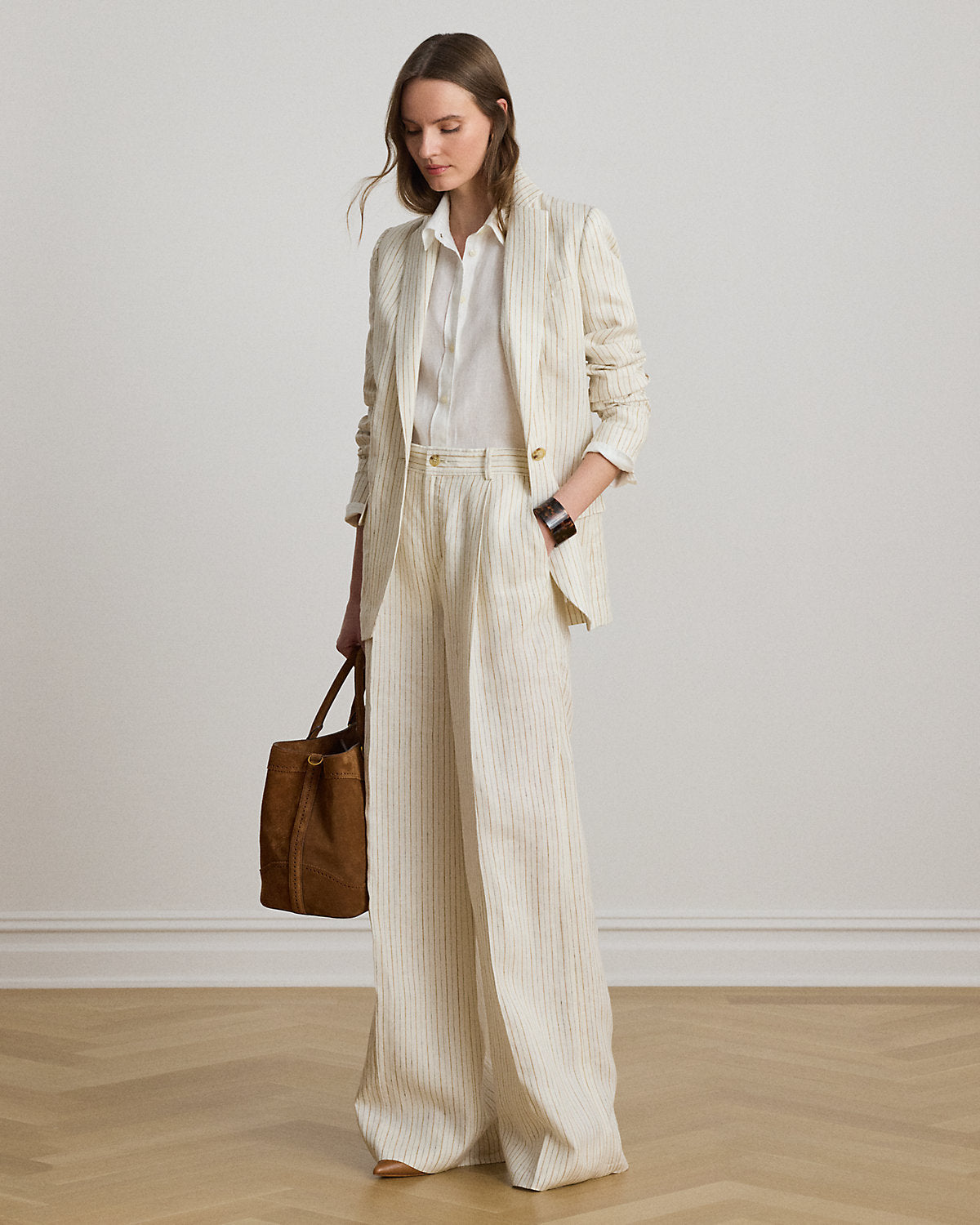 Pinstripe Linen Blazer
