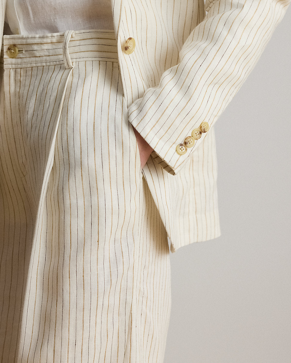 Pinstripe Linen Blazer