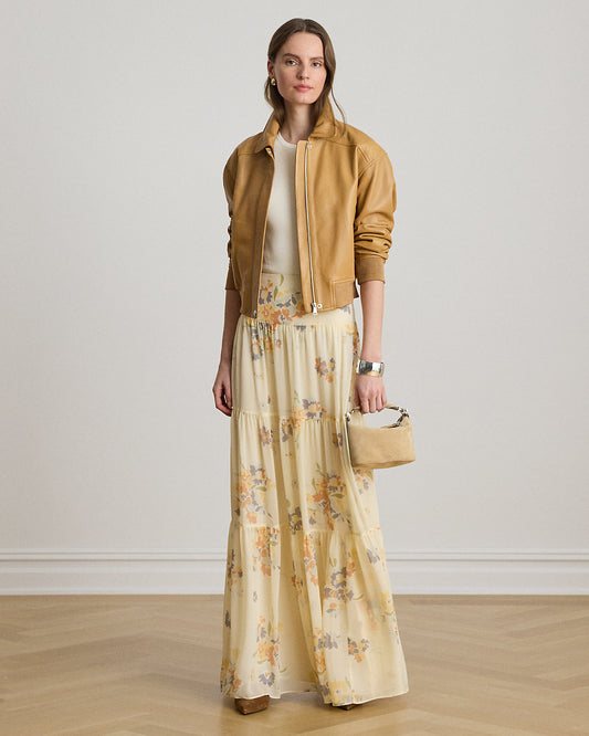 Floral Georgette Tiered Maxiskirt