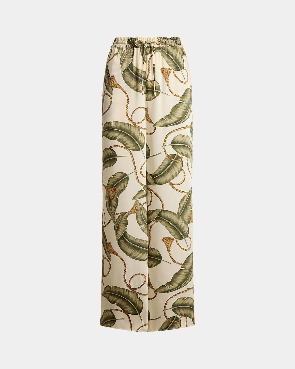 Rope-Print Twill Wide-Leg Pant