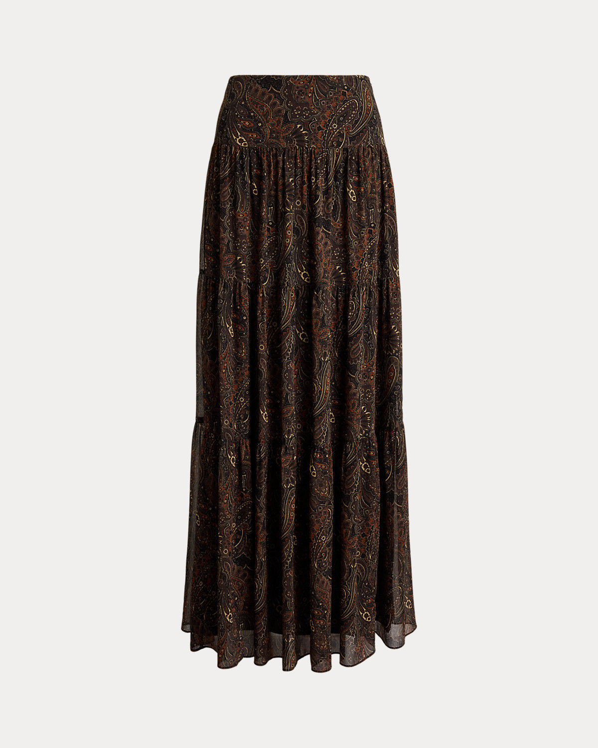 Paisley Georgette Tiered Maxiskirt