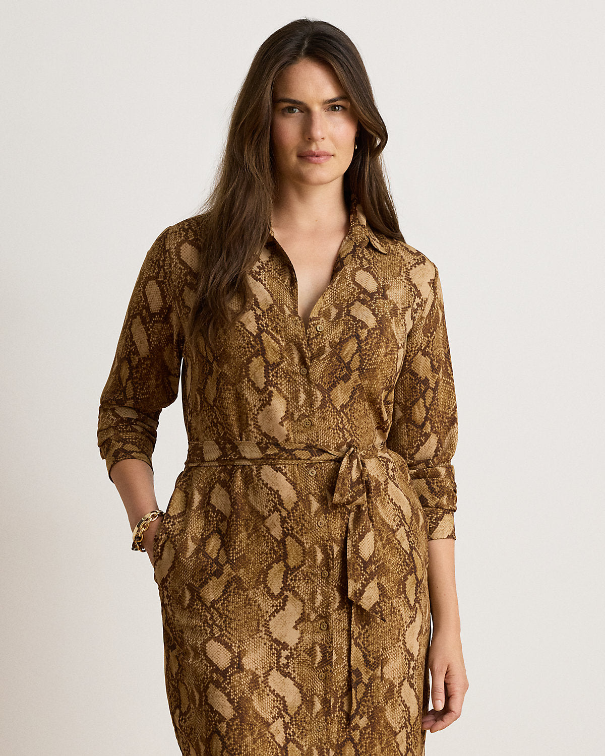 Python-Print Georgette Shirtdress