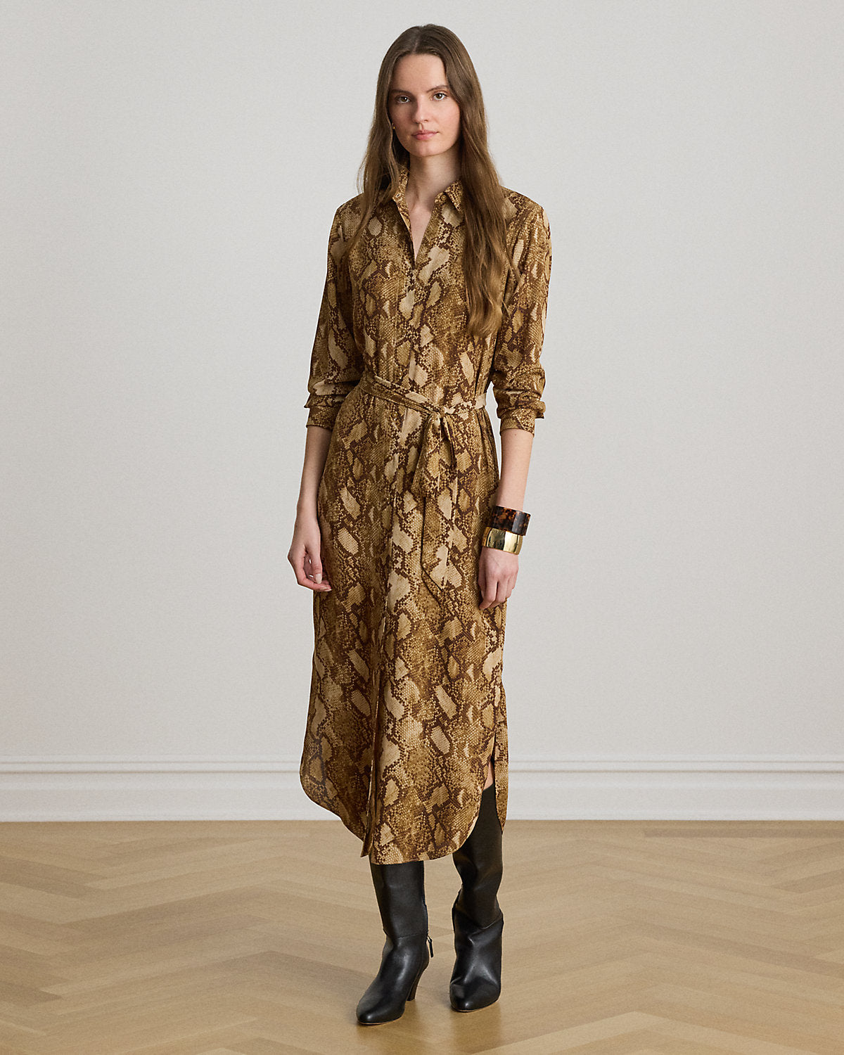 Python-Print Georgette Shirtdress