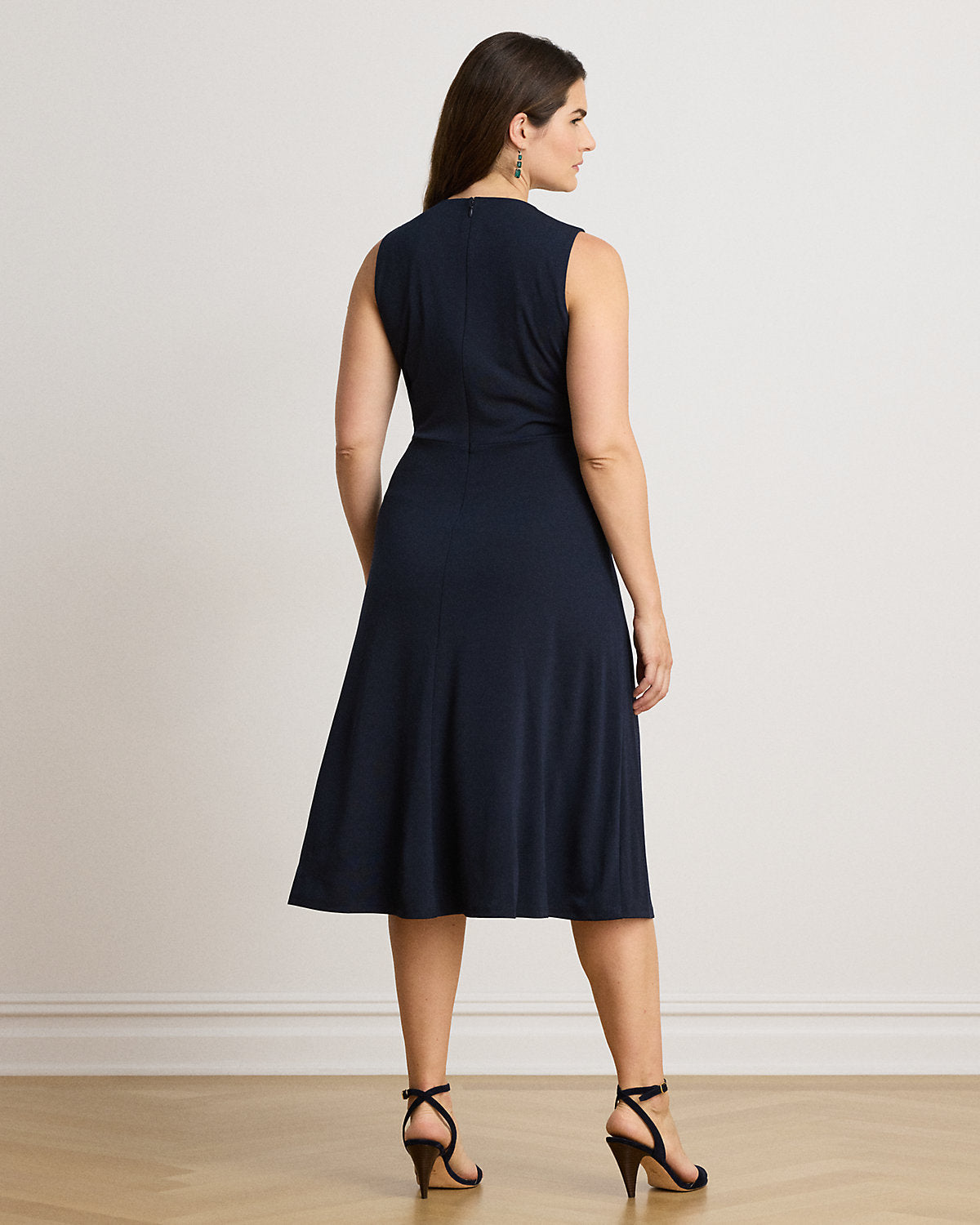 Twist-Front Jersey Sleeveless Dress