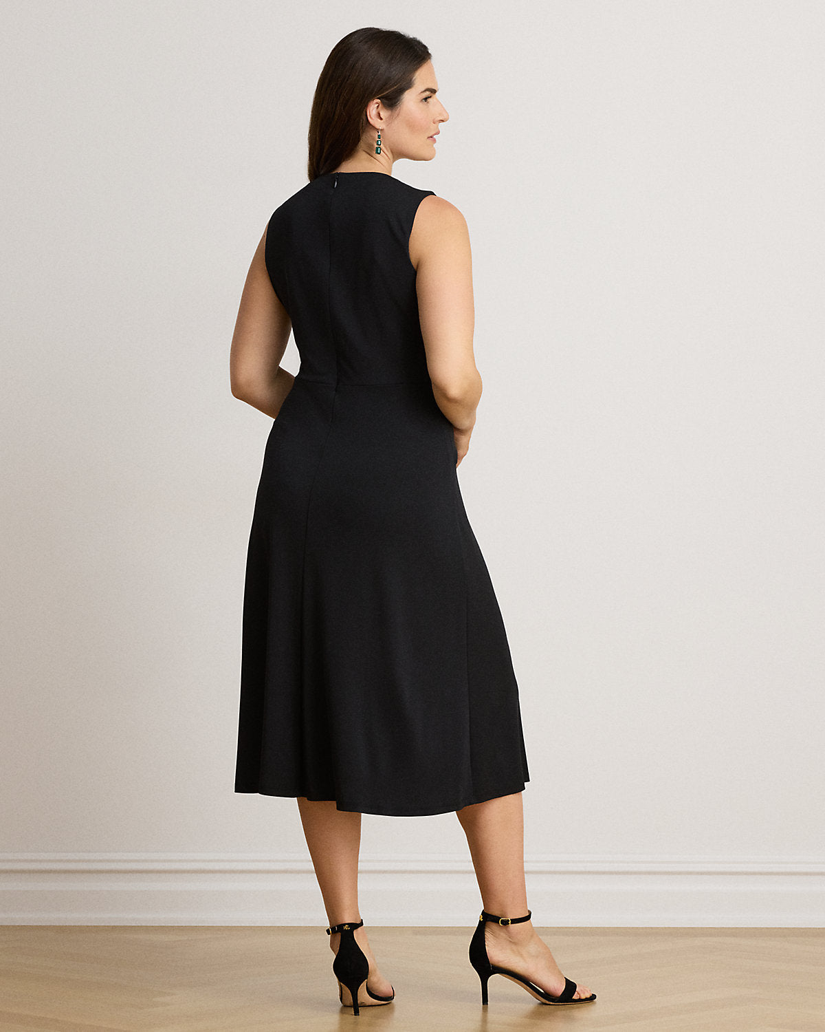 Twist-Front Jersey Sleeveless Dress