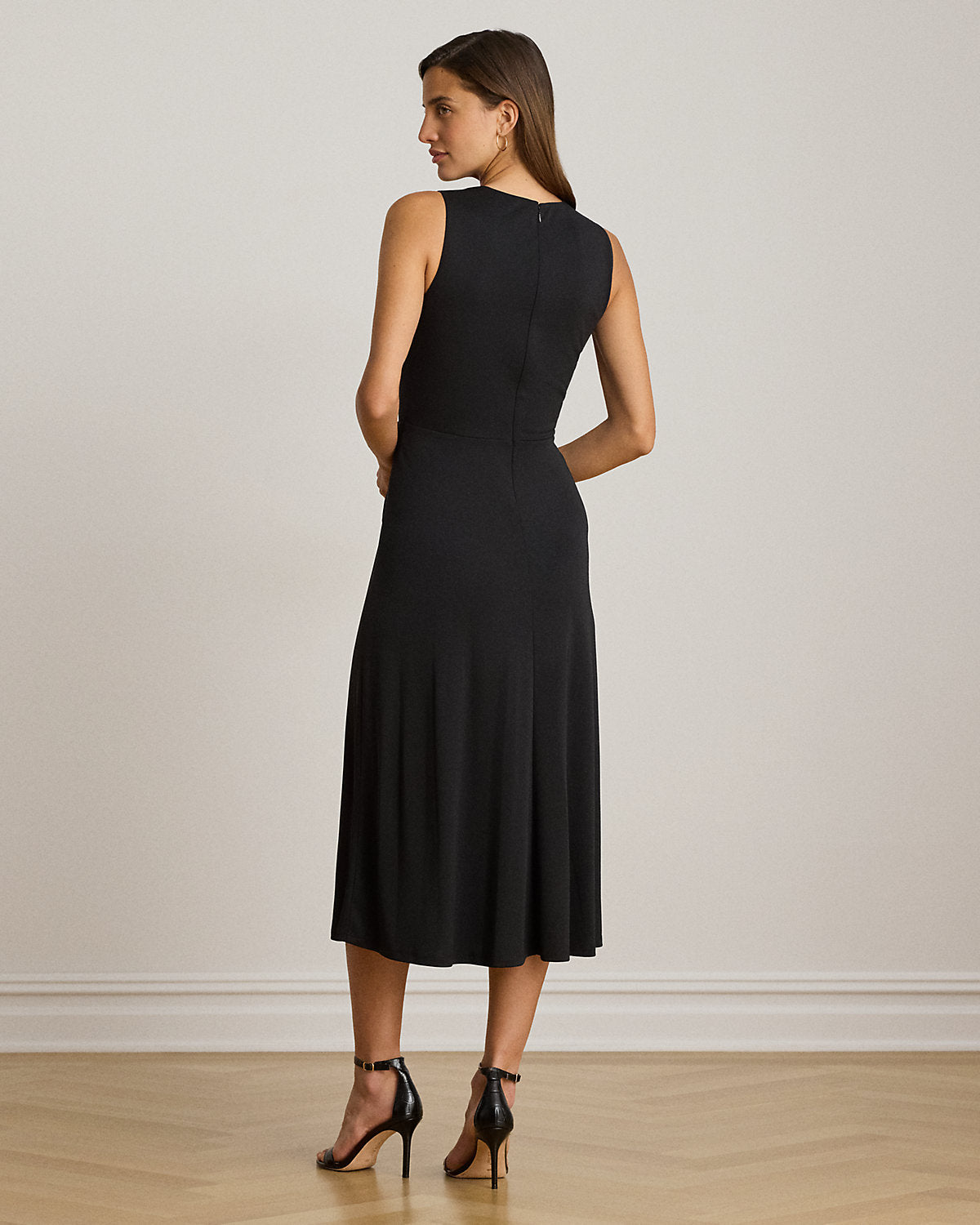 Twist-Front Jersey Sleeveless Dress