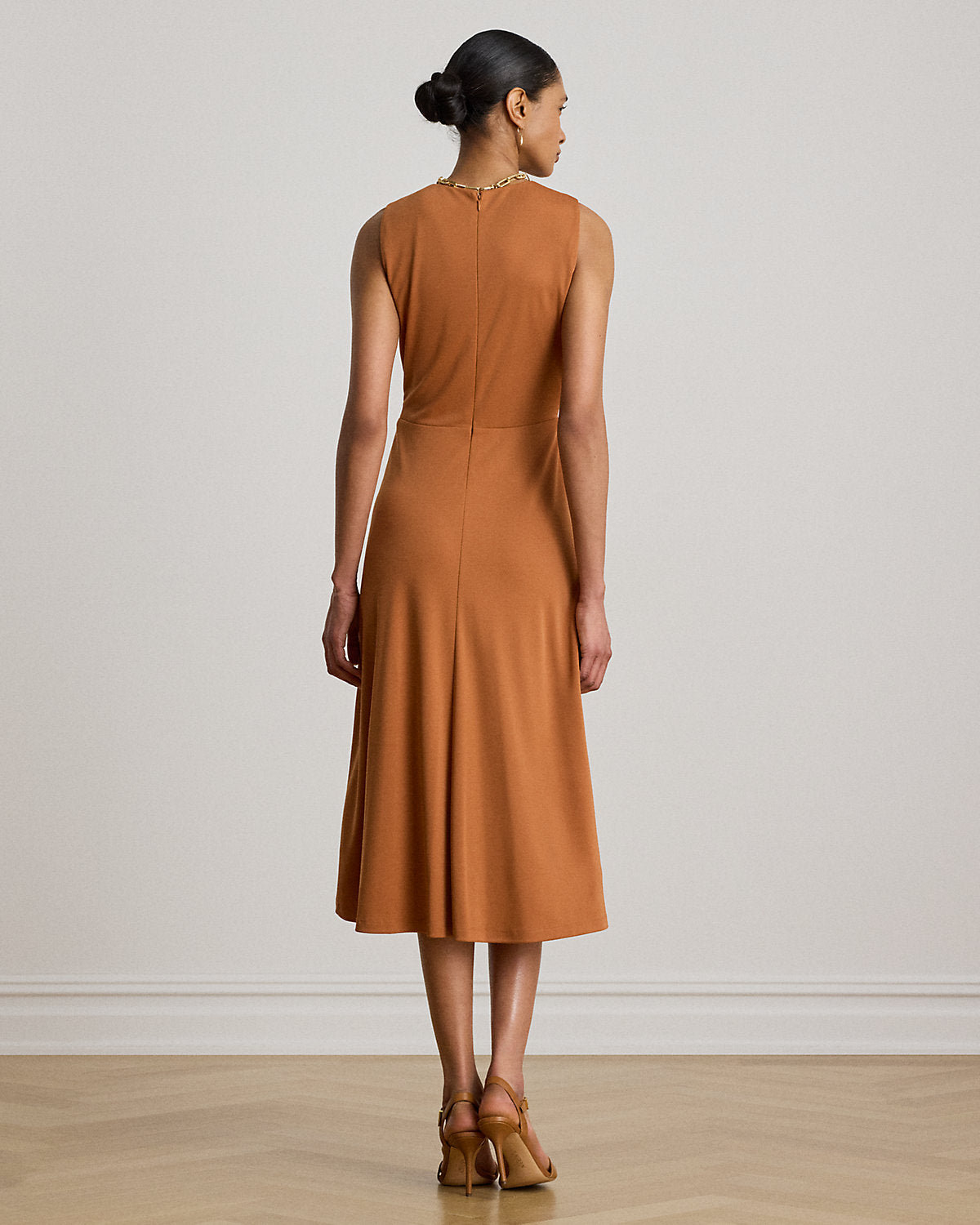 Twist-Front Jersey Sleeveless Dress