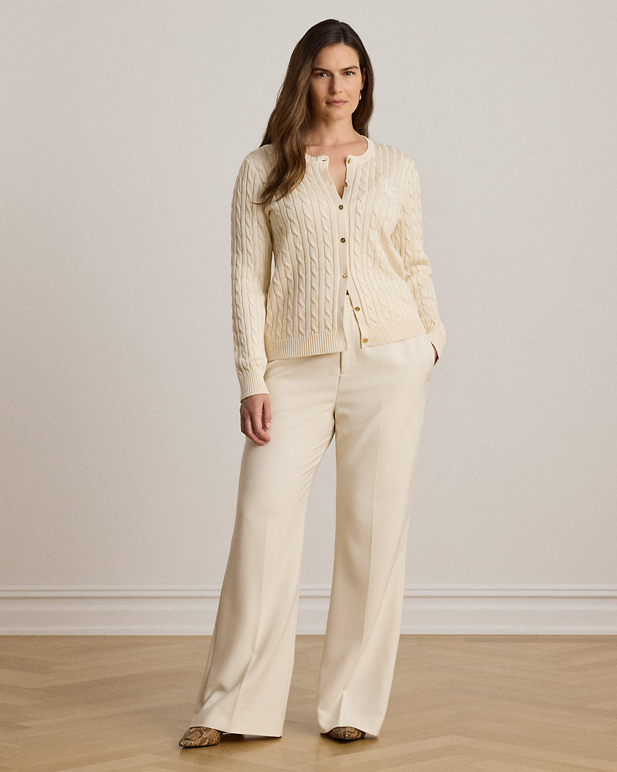 Cable-Knit Cotton-Blend Cardigan