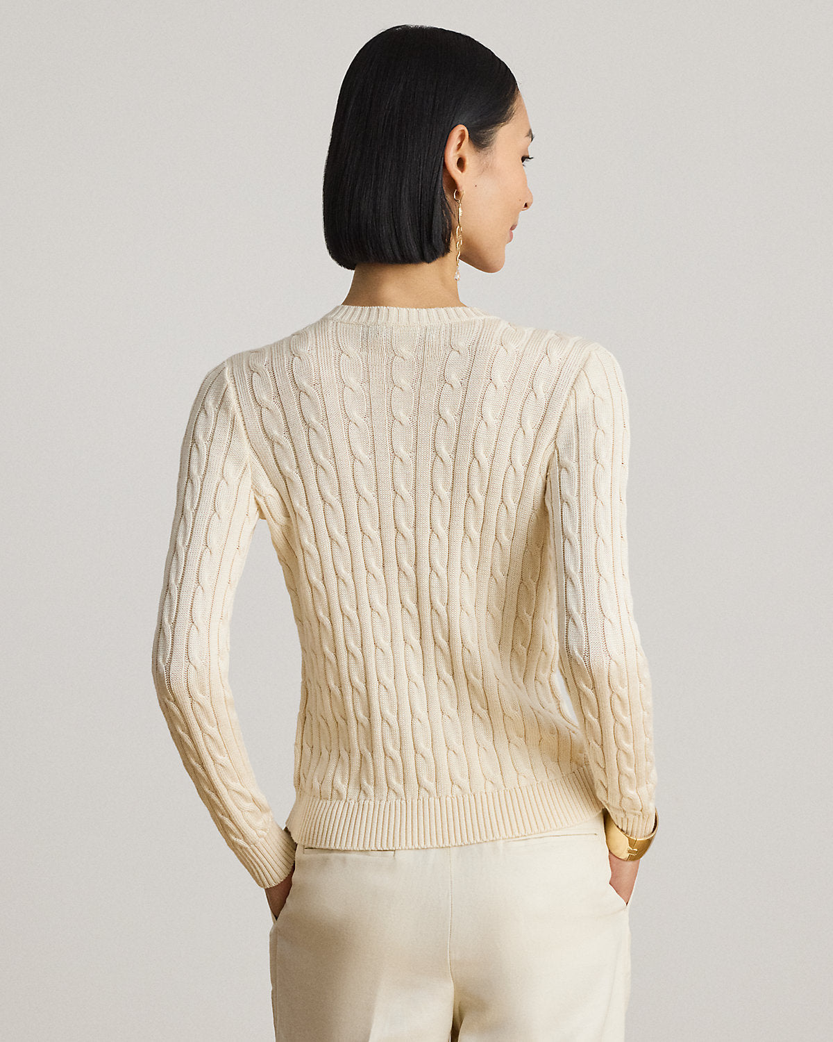 Cable-Knit Cotton-Blend Cardigan