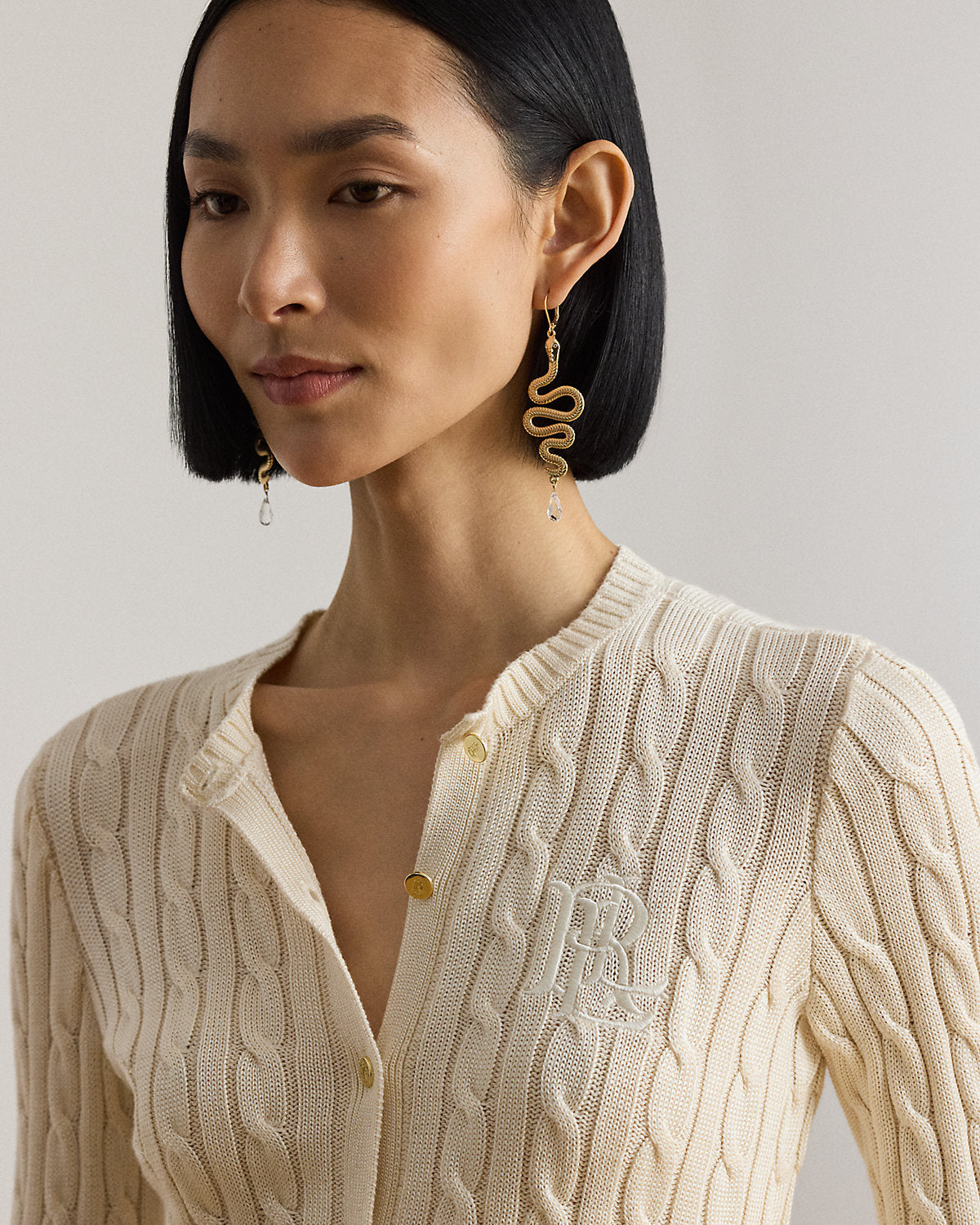 Cable-Knit Cotton-Blend Cardigan