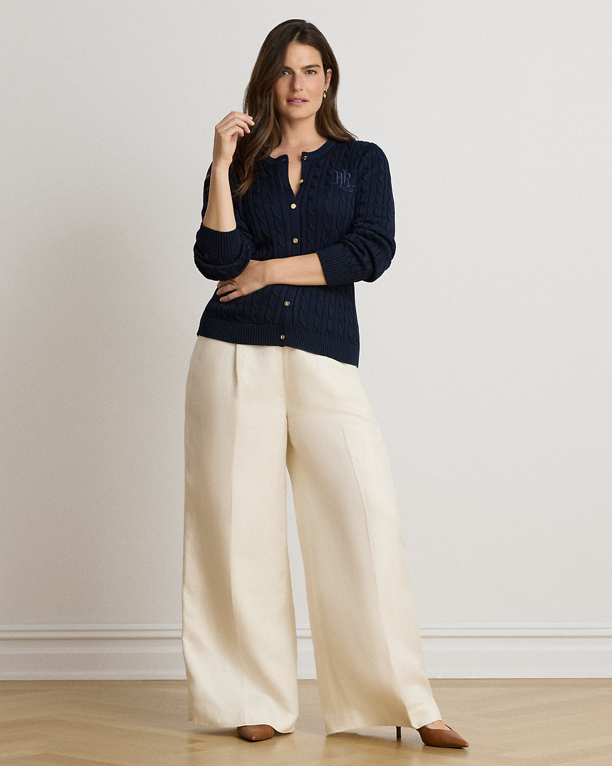 Cable-Knit Cotton-Blend Cardigan