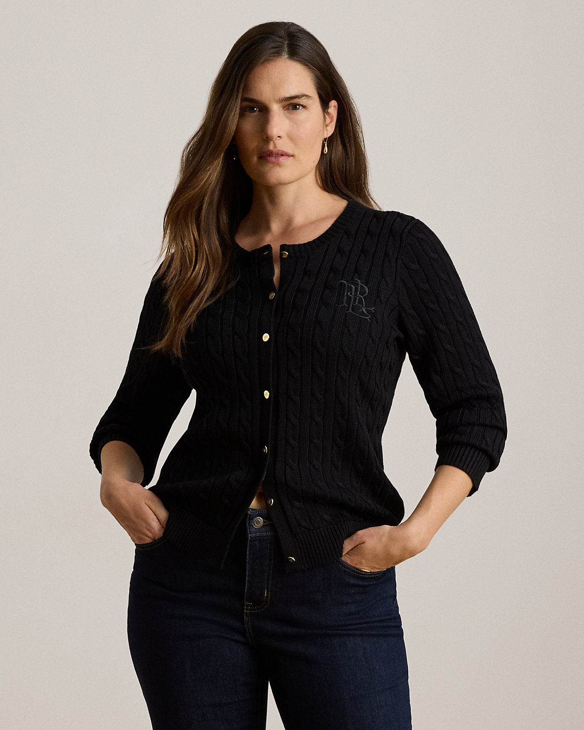 Cable-Knit Cotton-Blend Cardigan