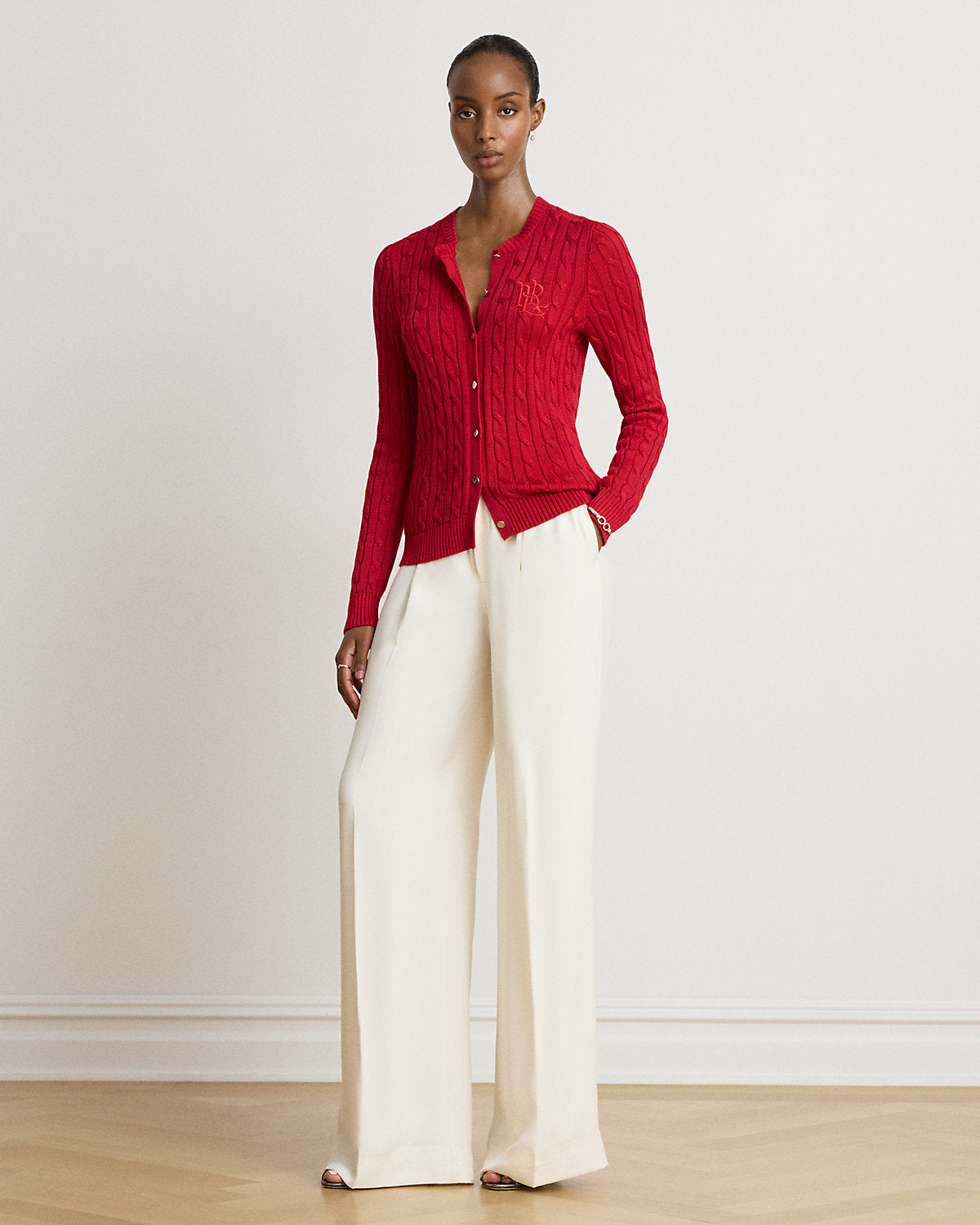 Cable-Knit Cotton-Blend Cardigan