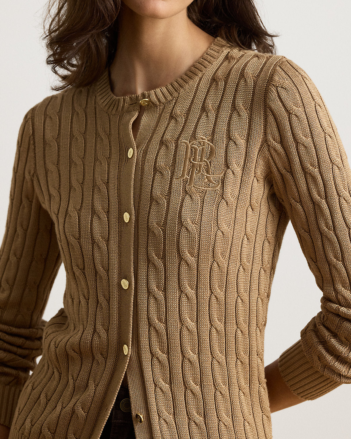 Cable-Knit Cotton-Blend Cardigan