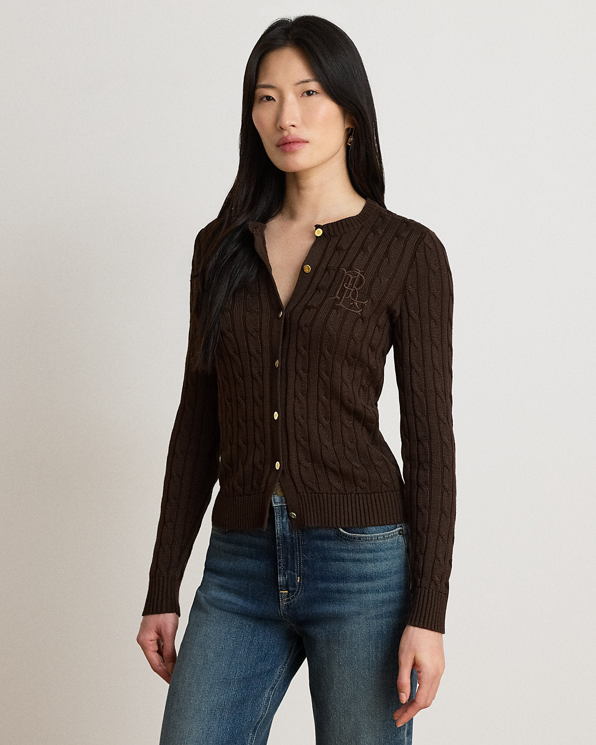 Cable-Knit Cotton-Blend Cardigan