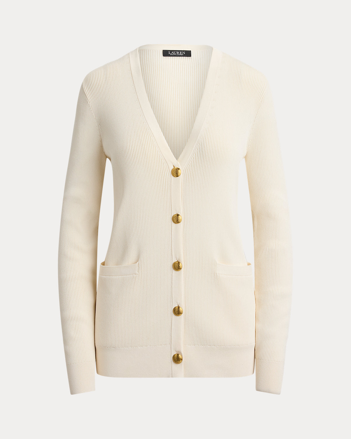 Rib-Knit V-Neck Cardigan