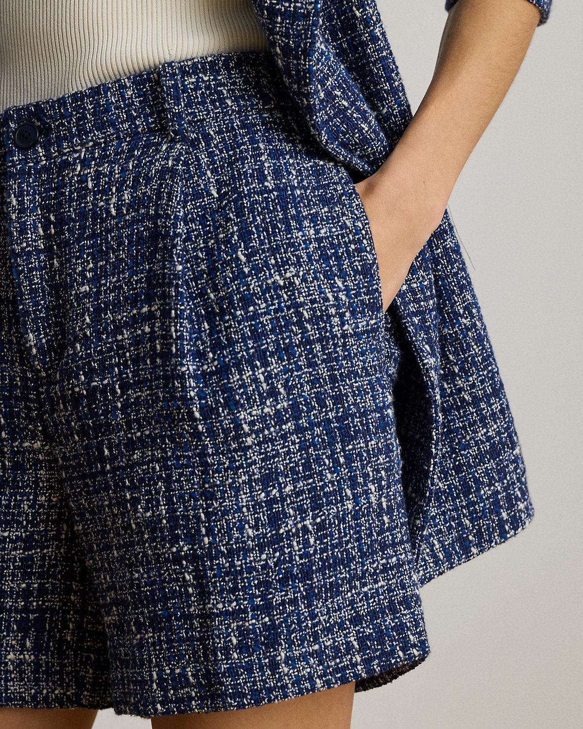 Pleated Boucl¨¦ Short