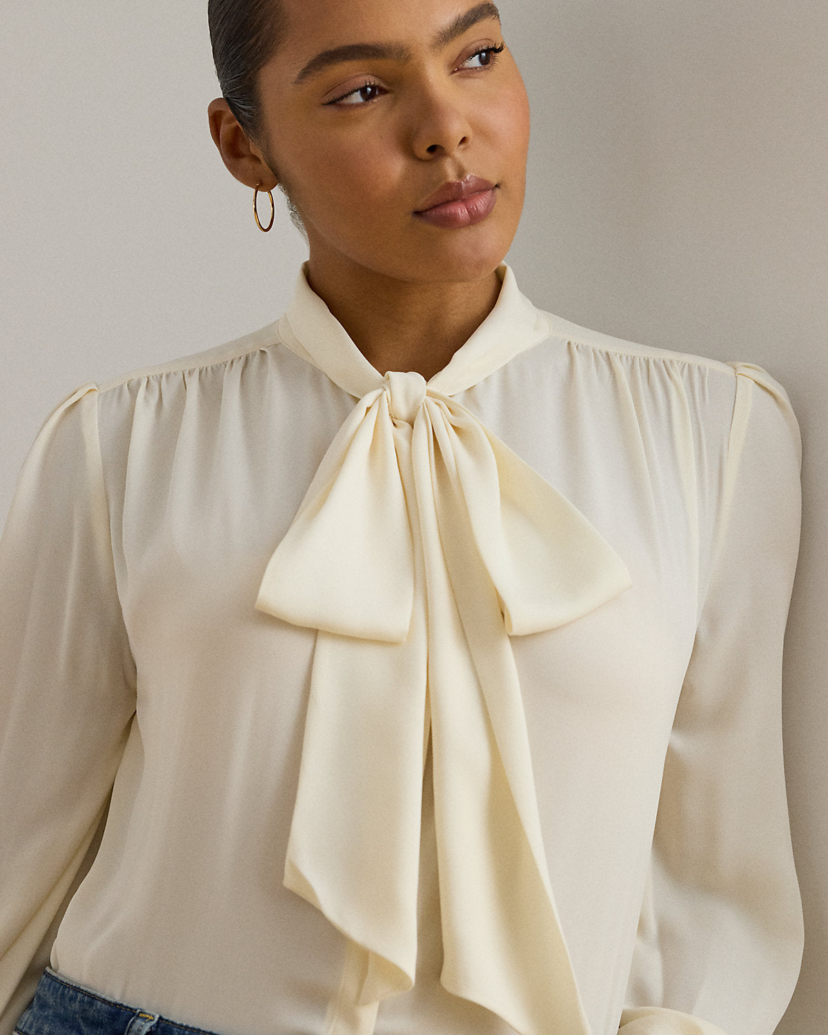Georgette Tie-Neck Blouse