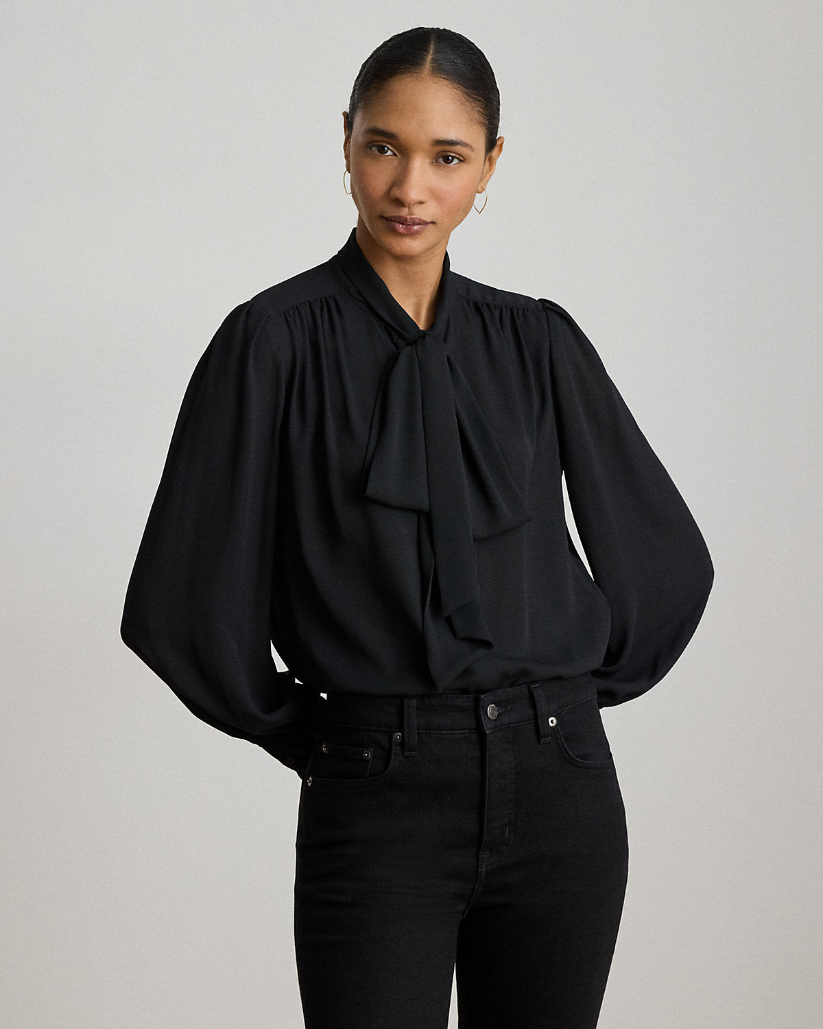 Georgette Tie-Neck Blouse