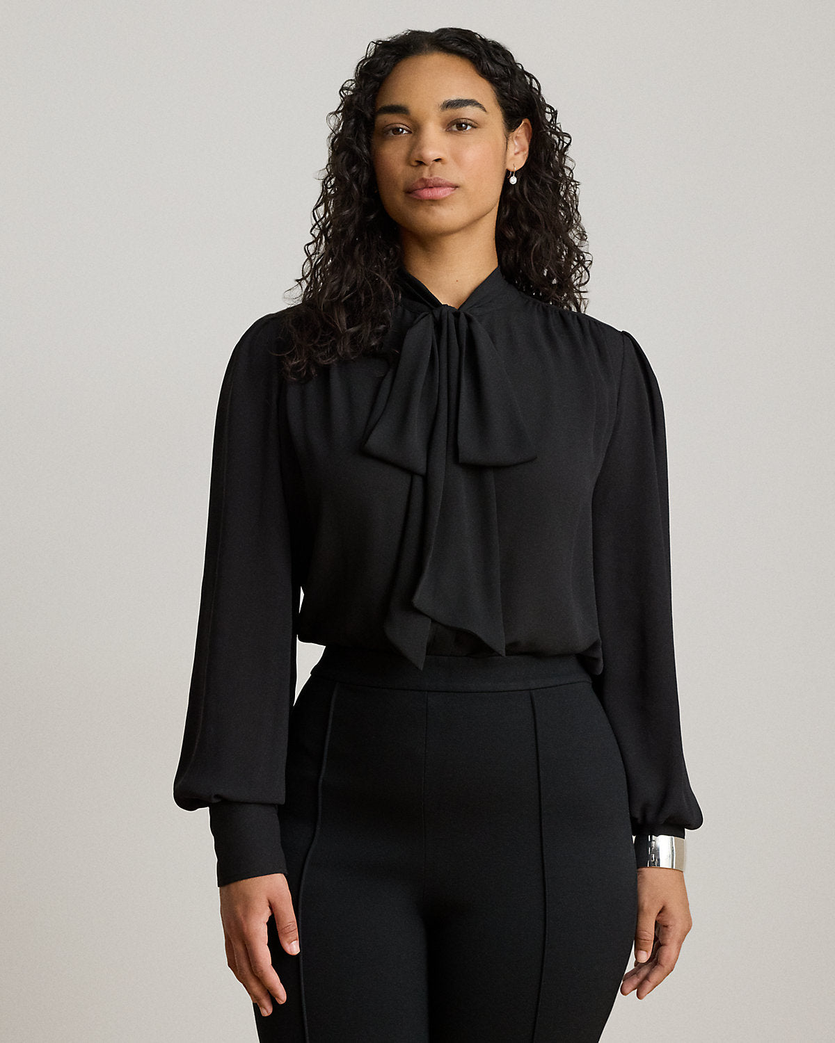 Georgette Tie-Neck Blouse