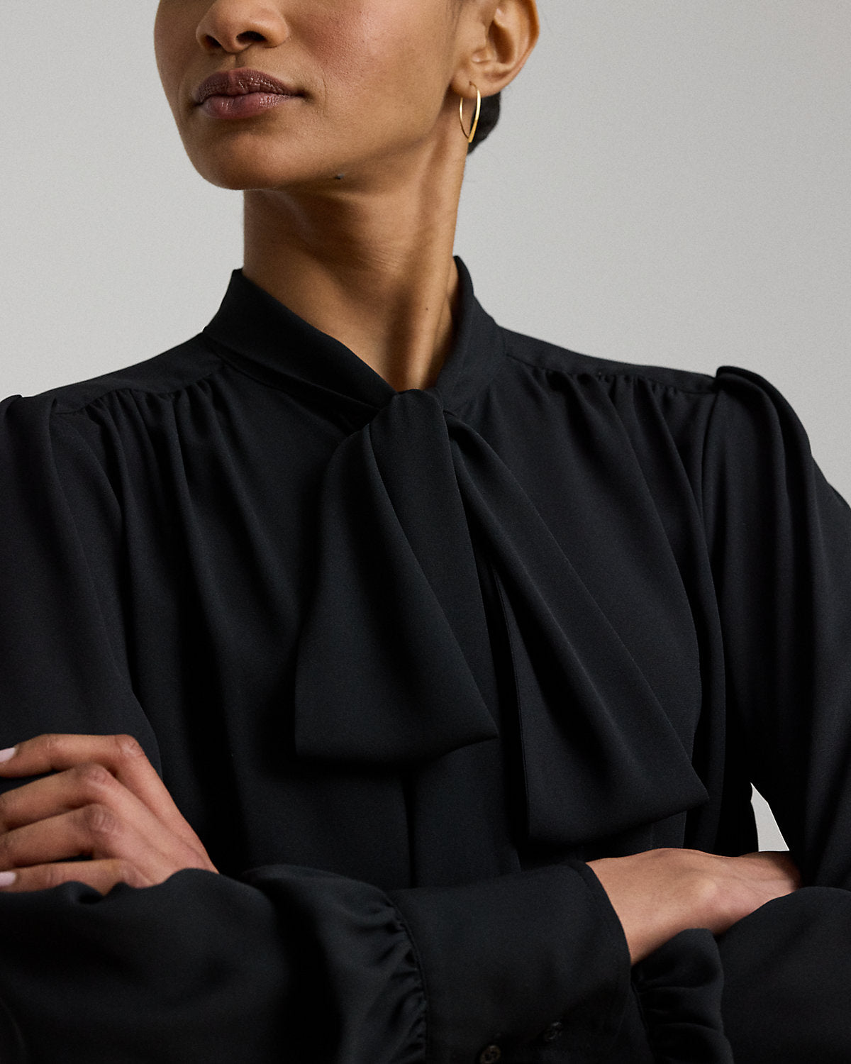 Georgette Tie-Neck Blouse