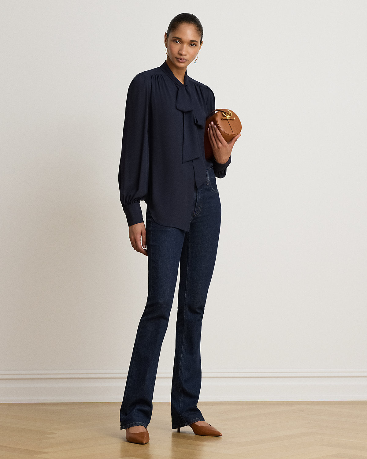 Georgette Tie-Neck Blouse