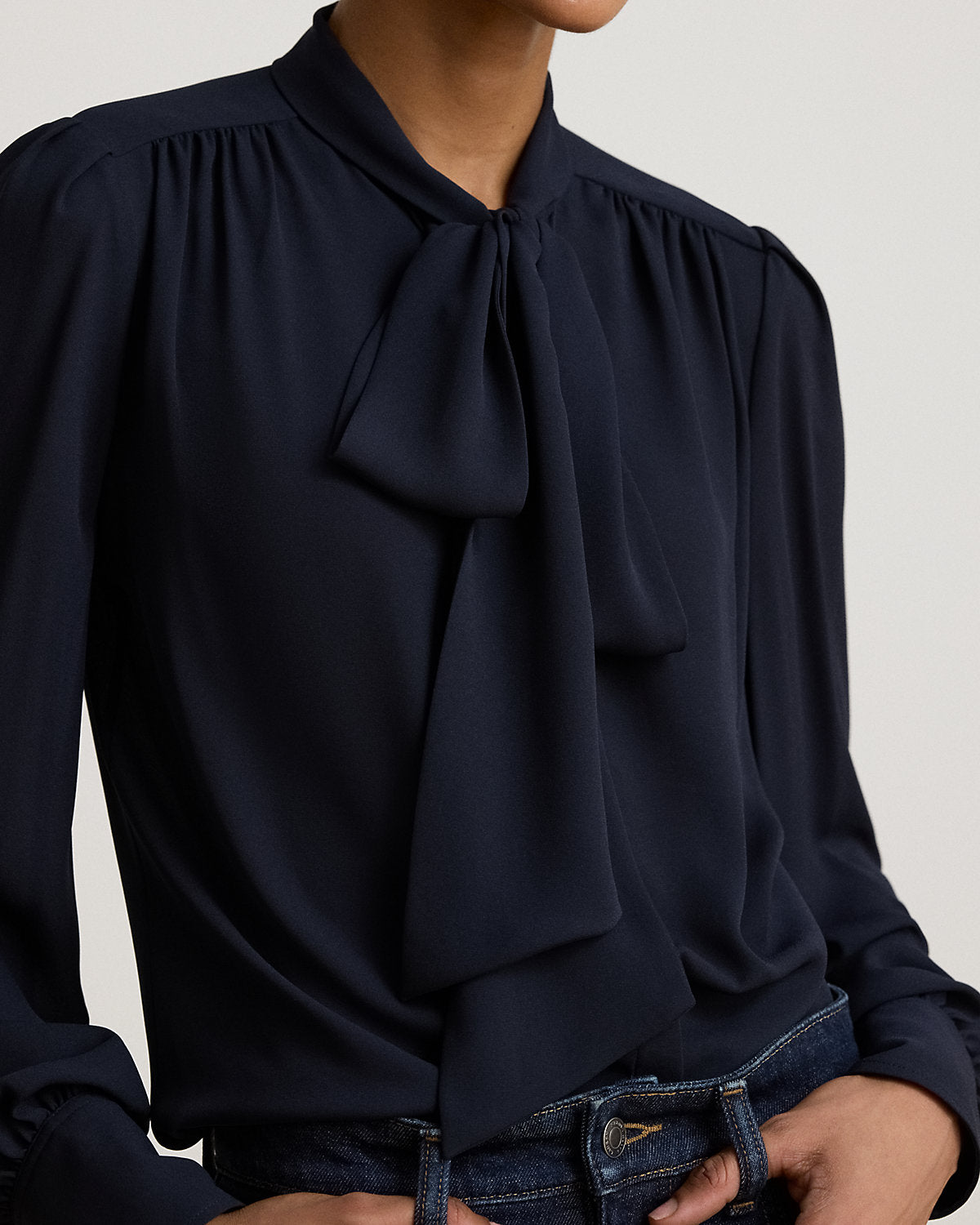 Georgette Tie-Neck Blouse
