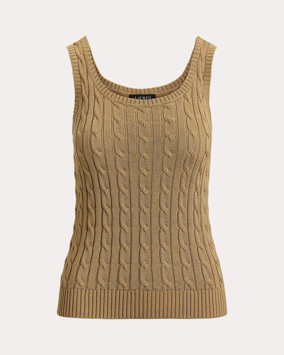 Cable Cotton-Blend Sleeveless Sweater