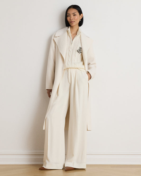Double-Faced Wool-Blend Wrap Coat