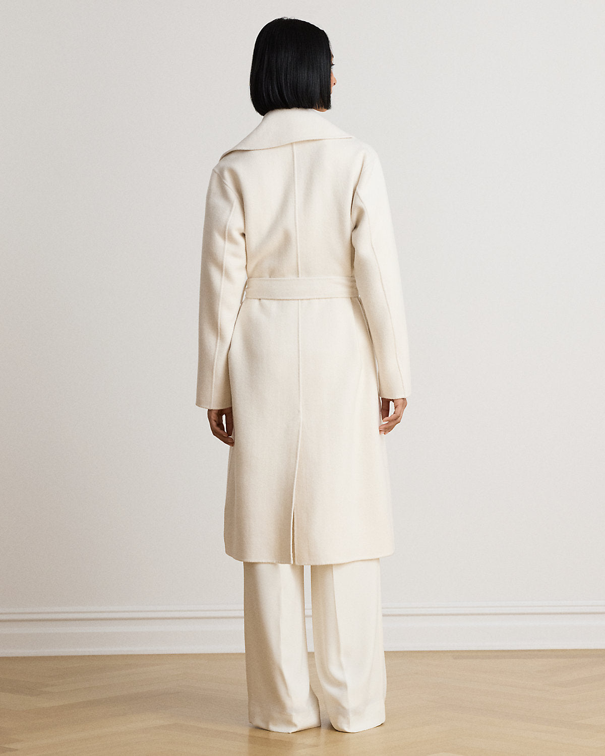 Double-Faced Wool-Blend Wrap Coat