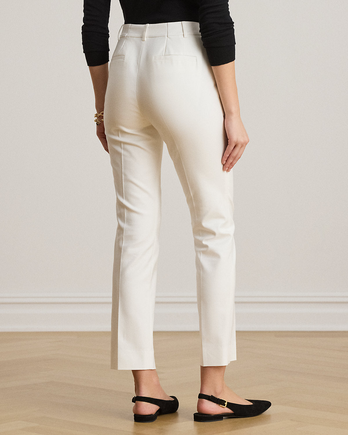 Double-Faced Cotton Slim Straight Pant