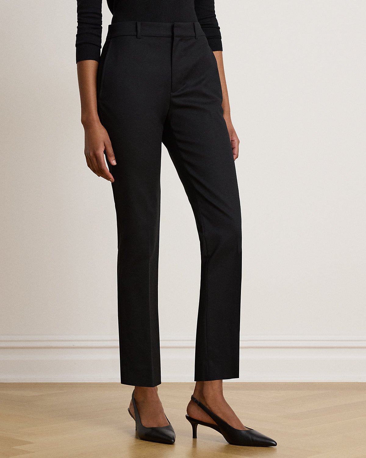 Double-Faced Cotton Slim Straight Pant