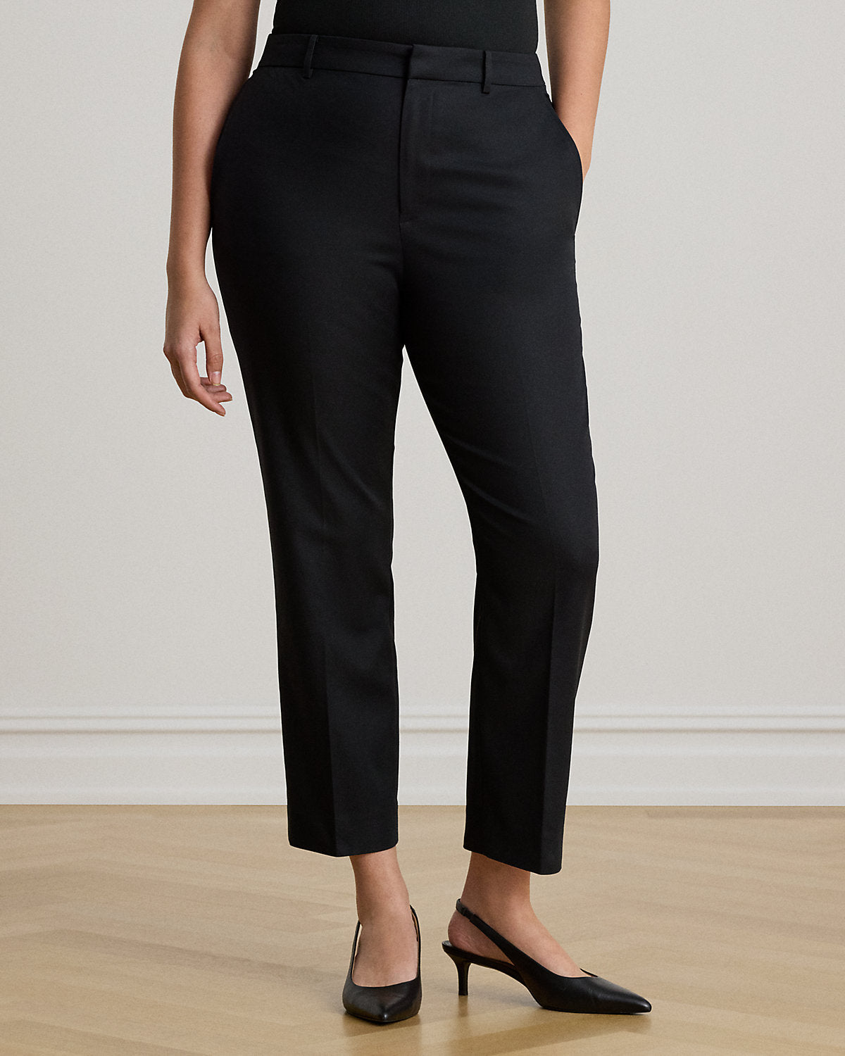 Double-Faced Cotton Slim Straight Pant