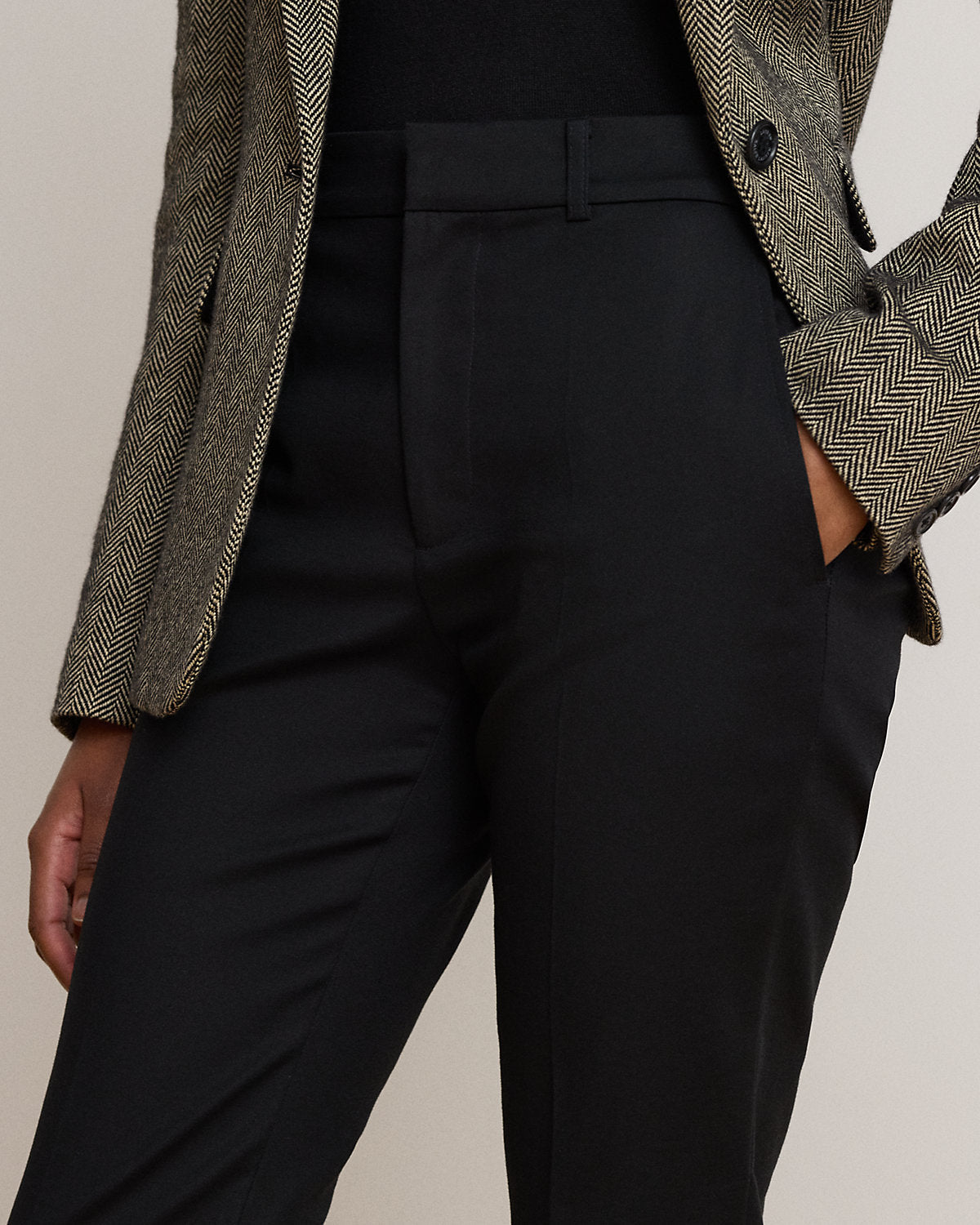 Double-Faced Cotton Slim Straight Pant