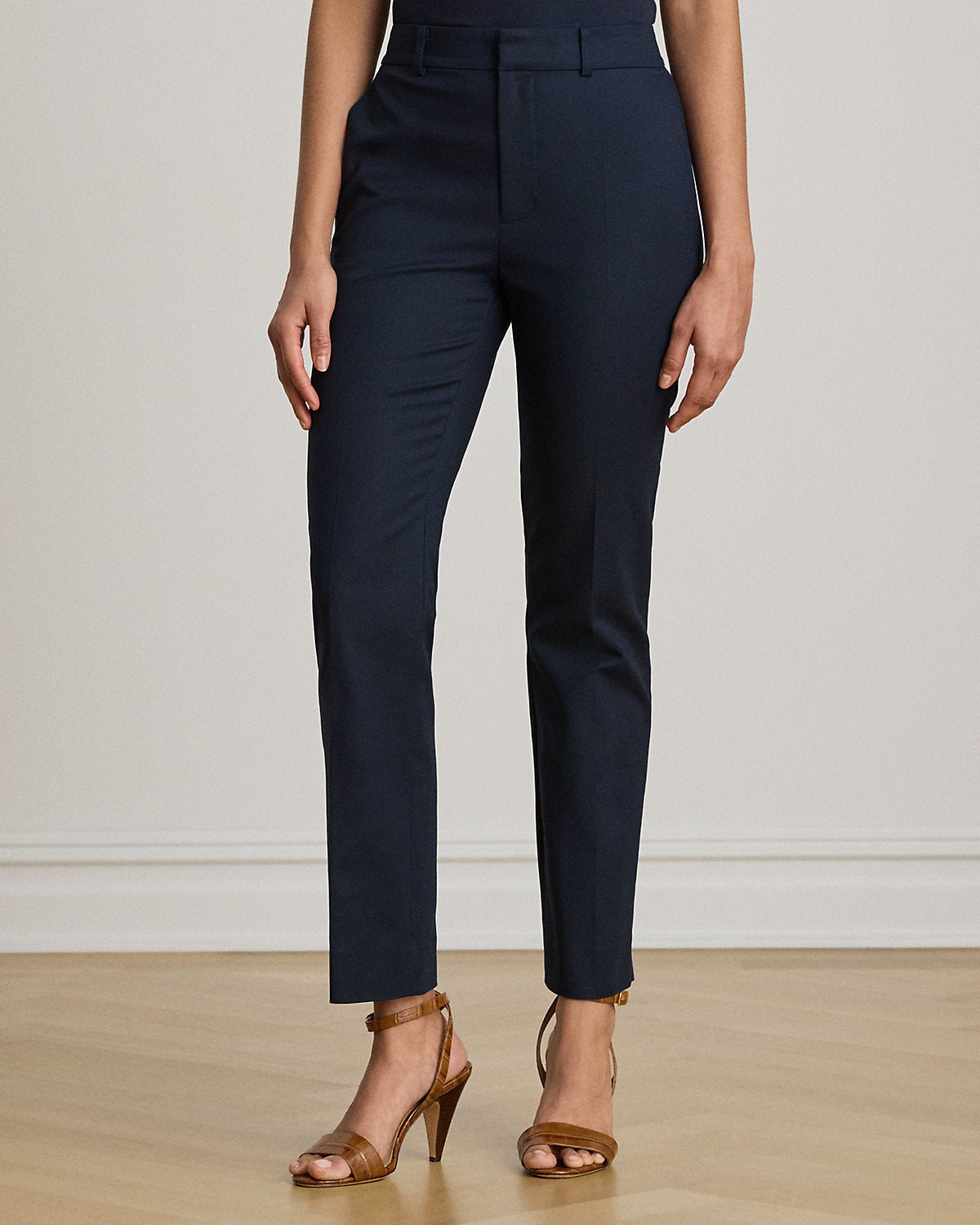 Double-Faced Cotton Slim Straight Pant