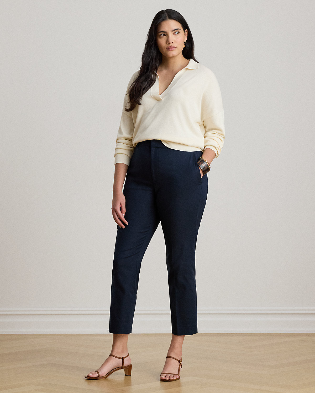 Double-Faced Cotton Slim Straight Pant