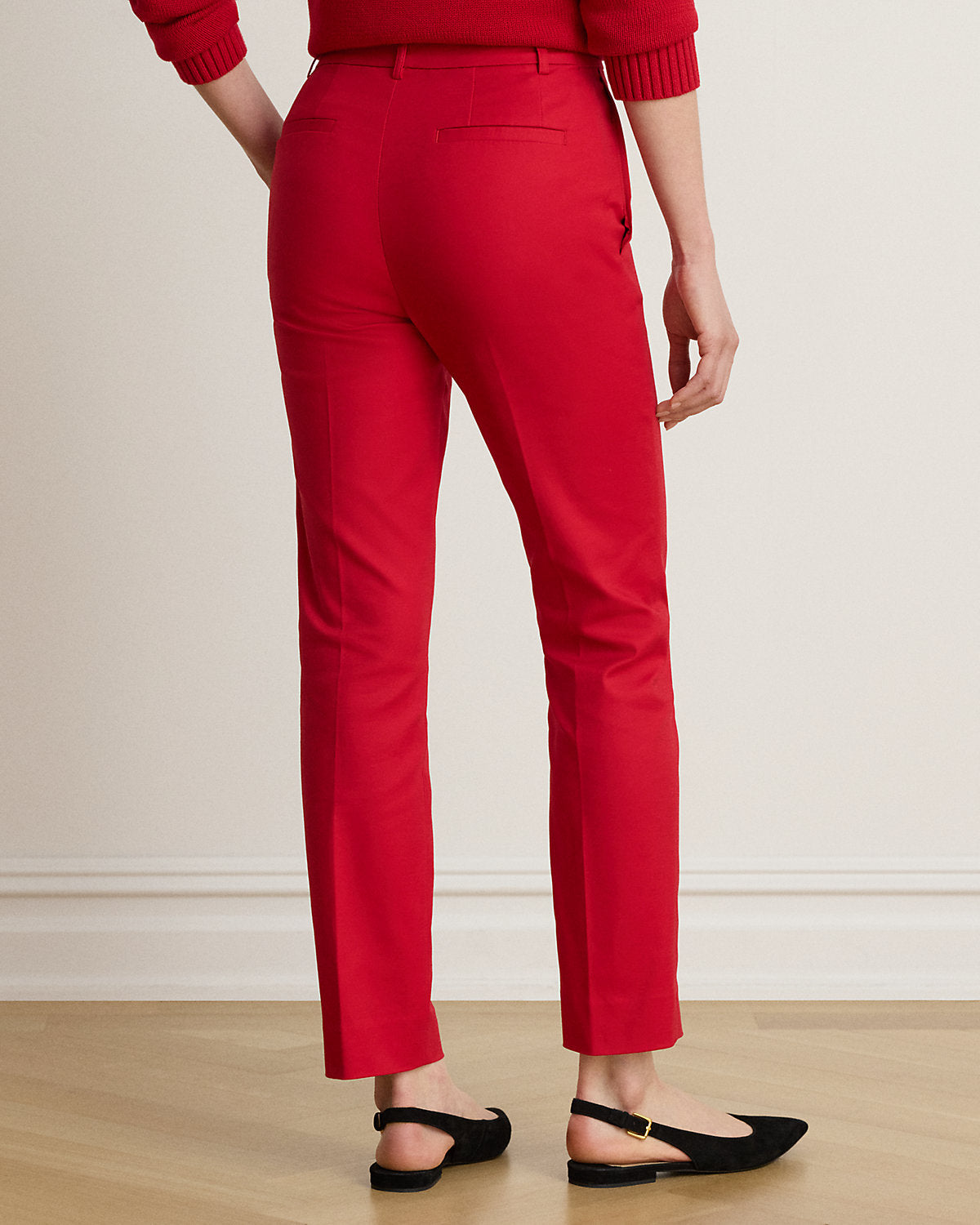 Double-Faced Cotton Slim Straight Pant