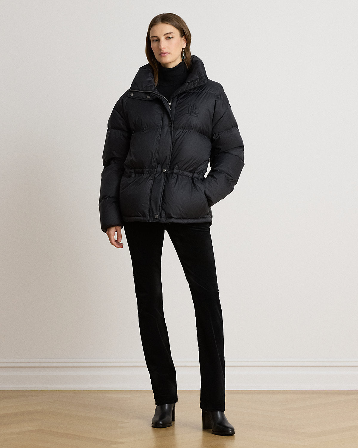Quilted Funnelneck Down Coat
