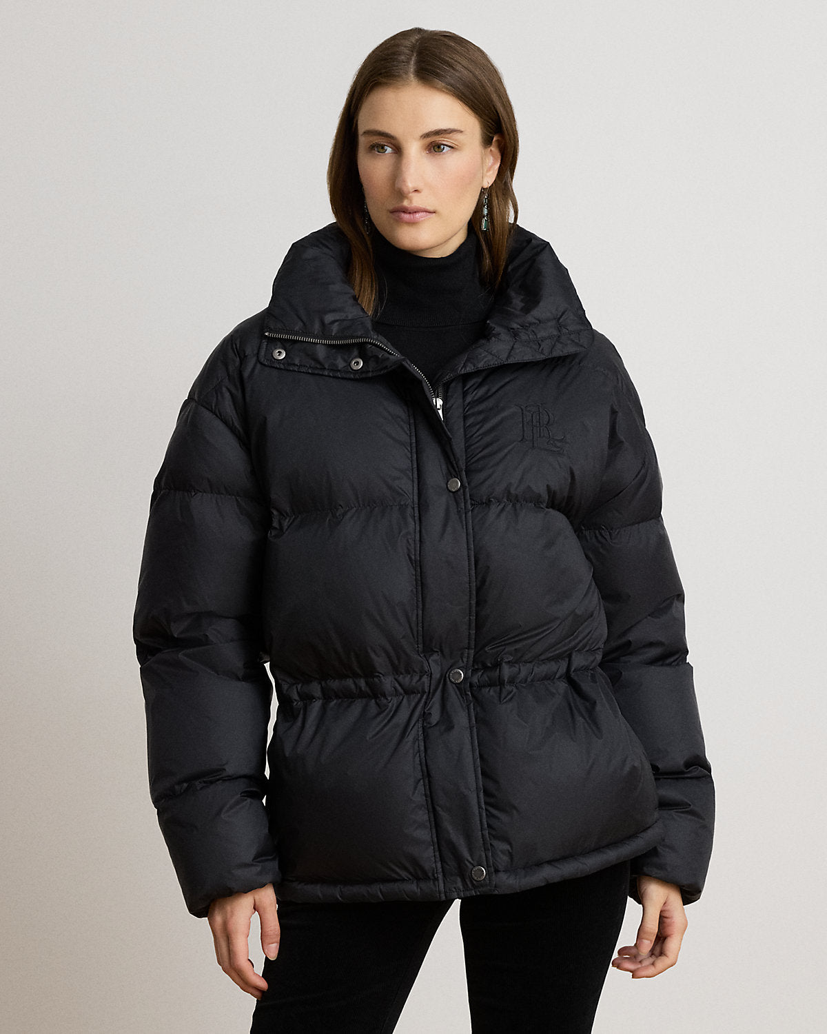 Quilted Funnelneck Down Coat