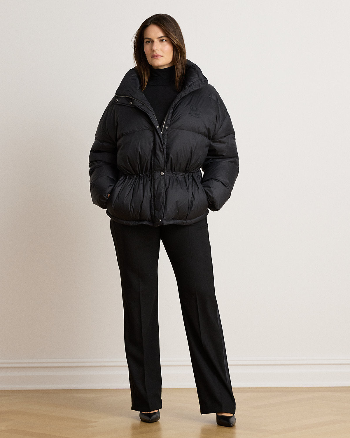 Quilted Funnelneck Down Coat