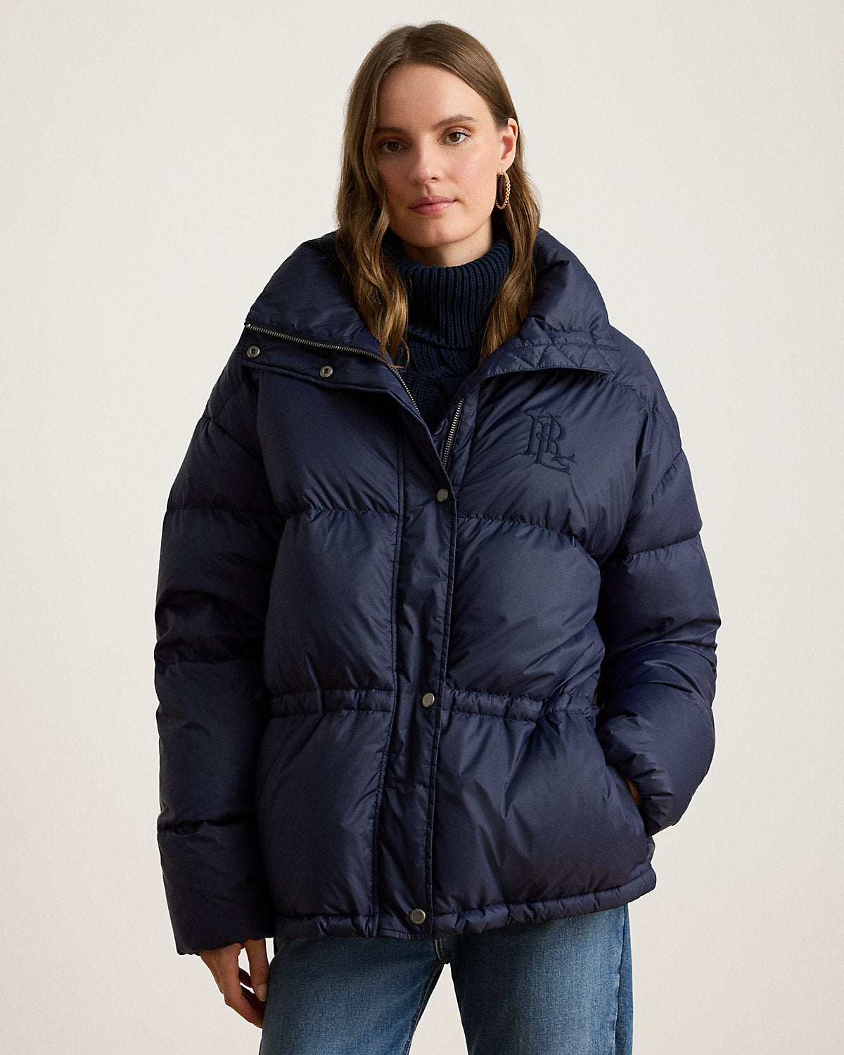 Quilted Funnelneck Down Coat