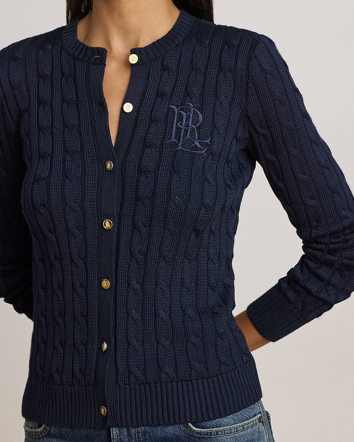 Cable-Knit Cotton-Blend Cardigan