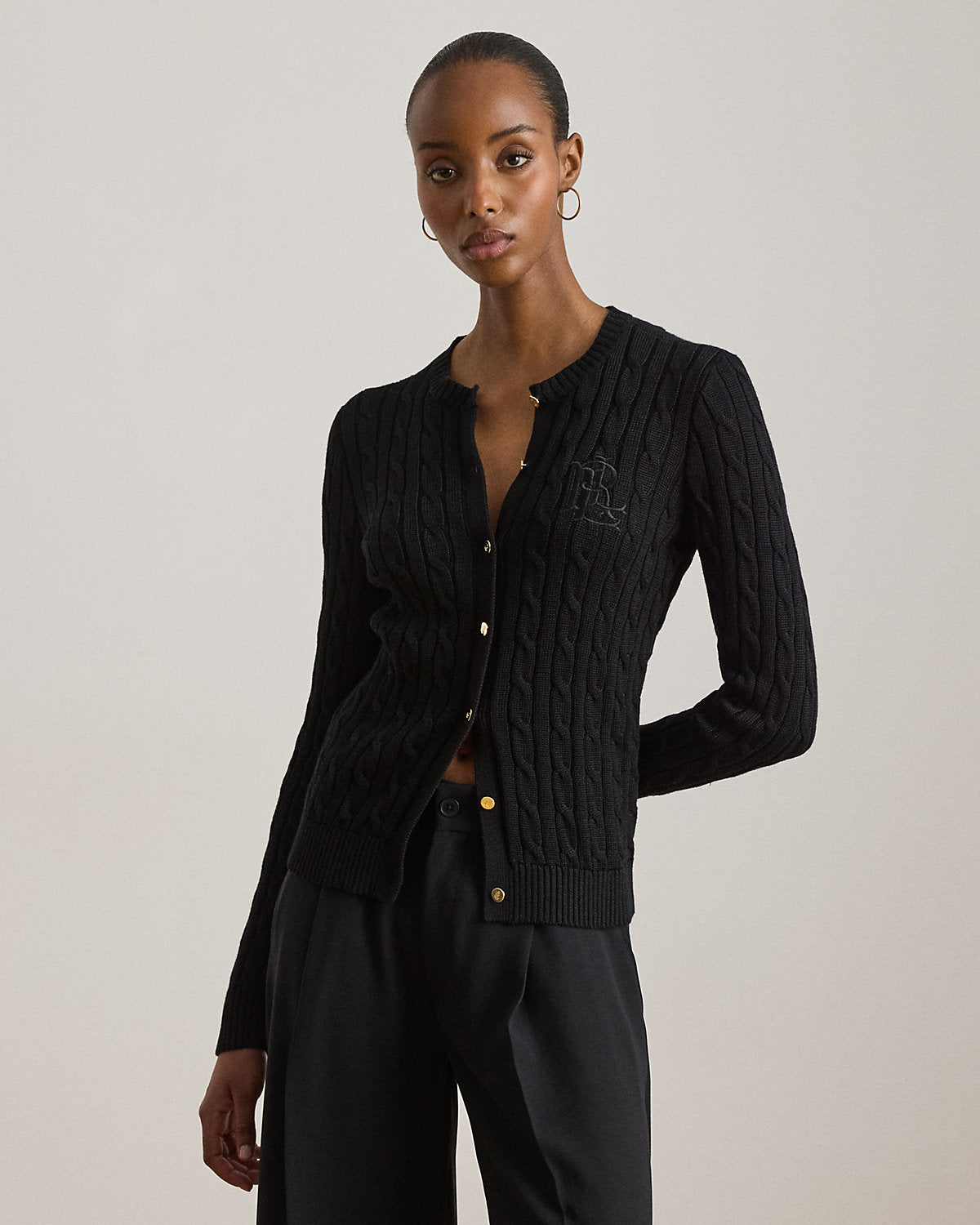 Cable-Knit Cotton-Blend Cardigan