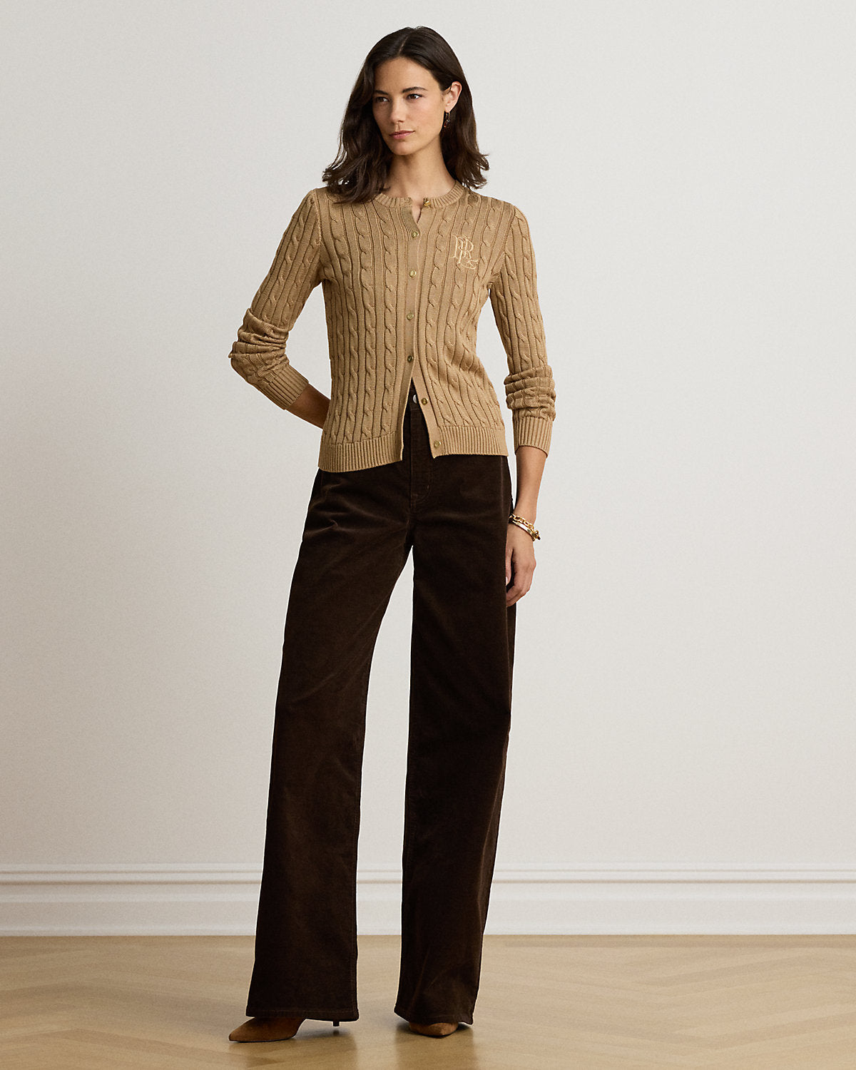 Cable-Knit Cotton-Blend Cardigan
