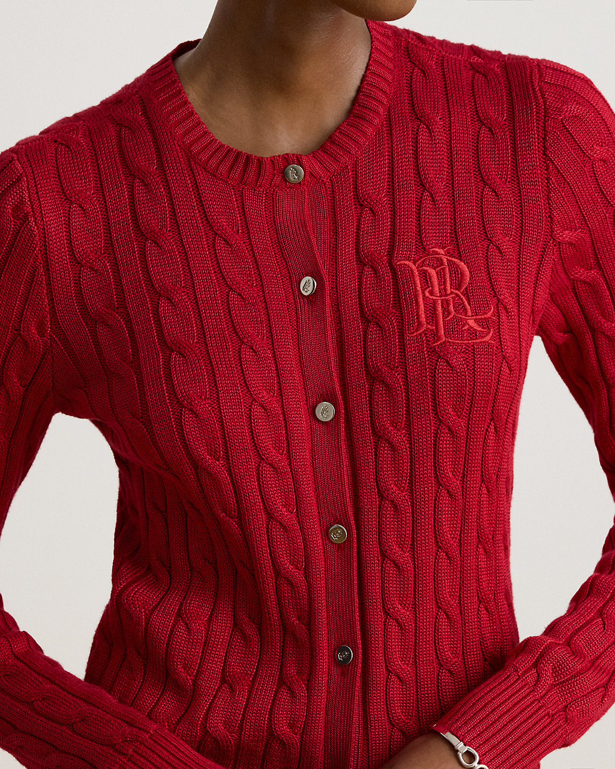 Cable-Knit Cotton-Blend Cardigan