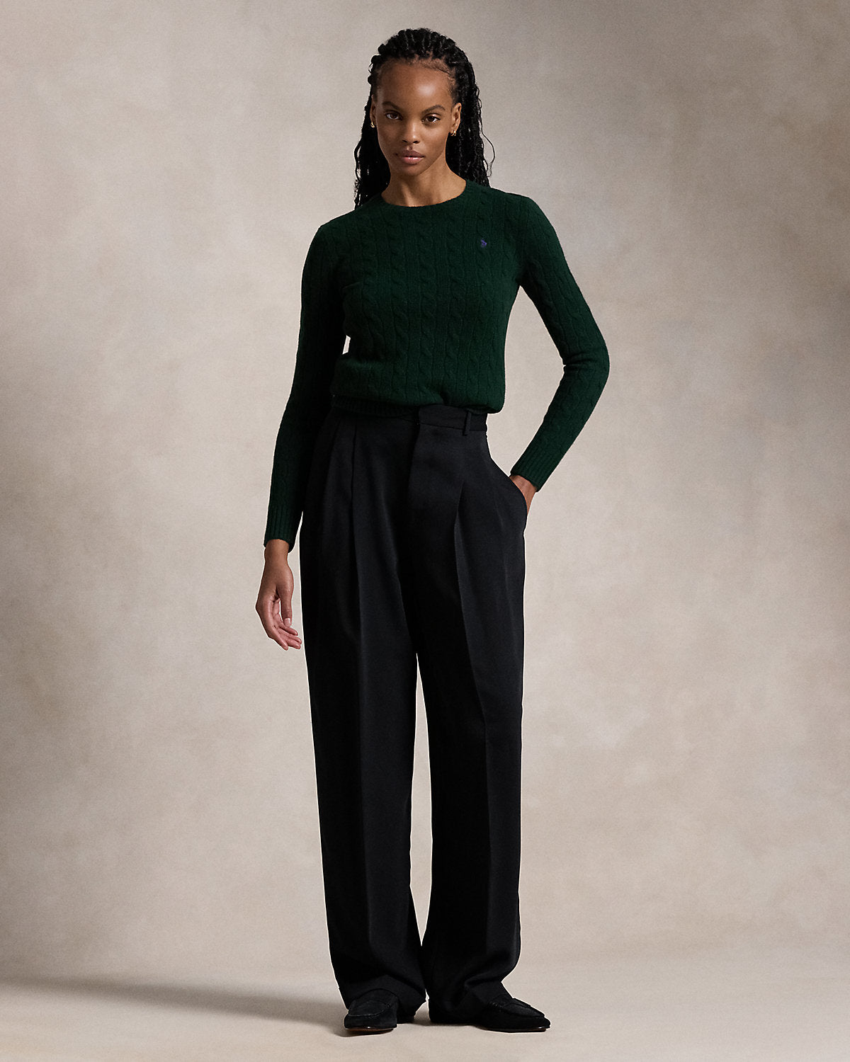 Women's Cable-Knit Wool-Cashmere Sweater