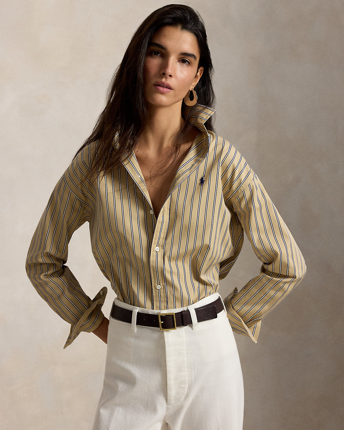 Relaxed Fit Striped Cotton Shirt