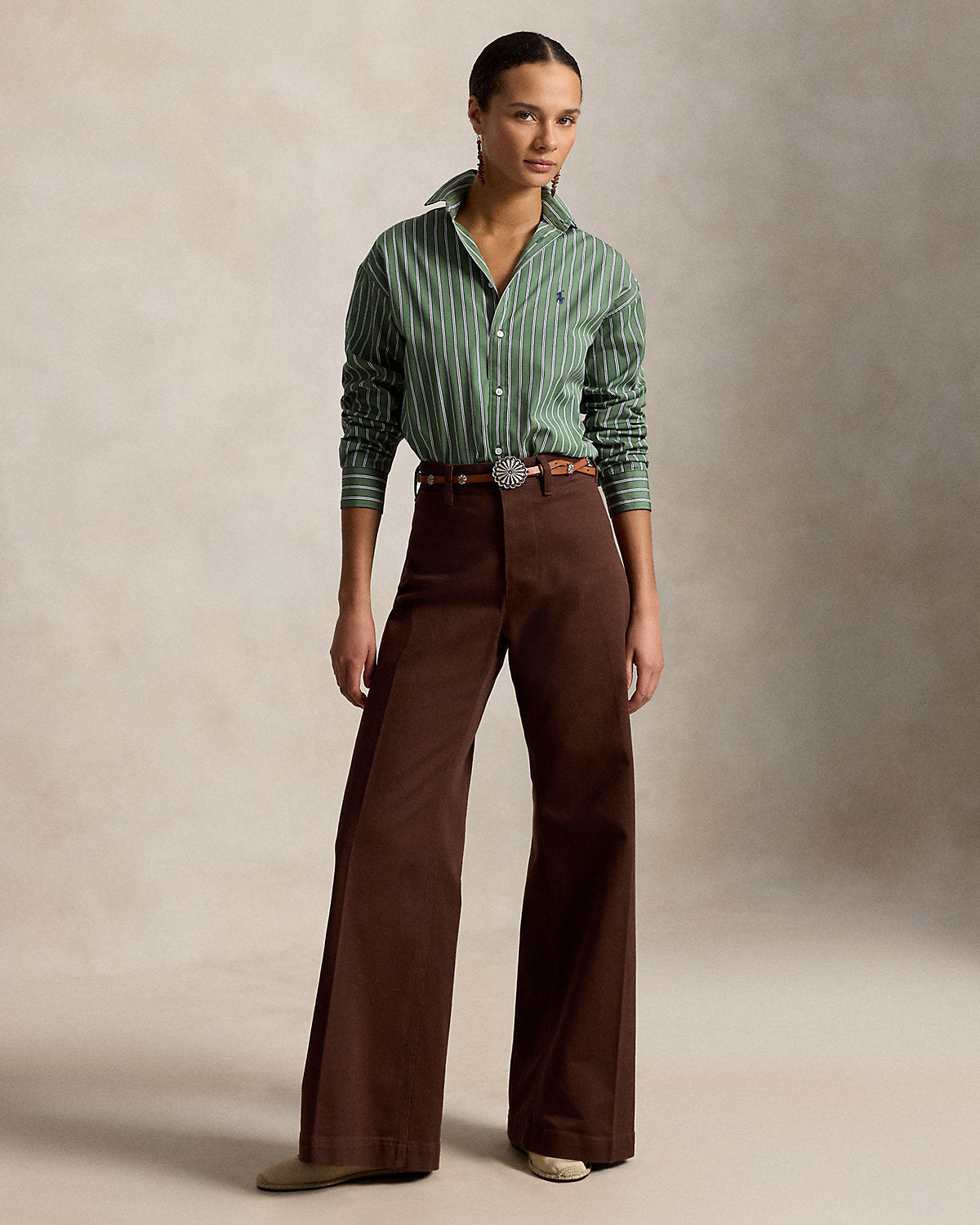 Relaxed Fit Striped Cotton Shirt
