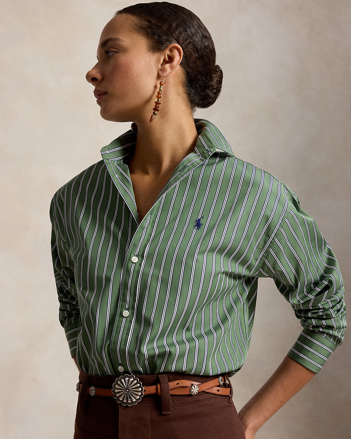 Relaxed Fit Striped Cotton Shirt